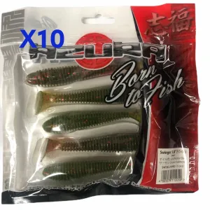 10 Packs Of Soft Plastic Paddle Tail Grub 3.8" 9.5CM Fishing Lures