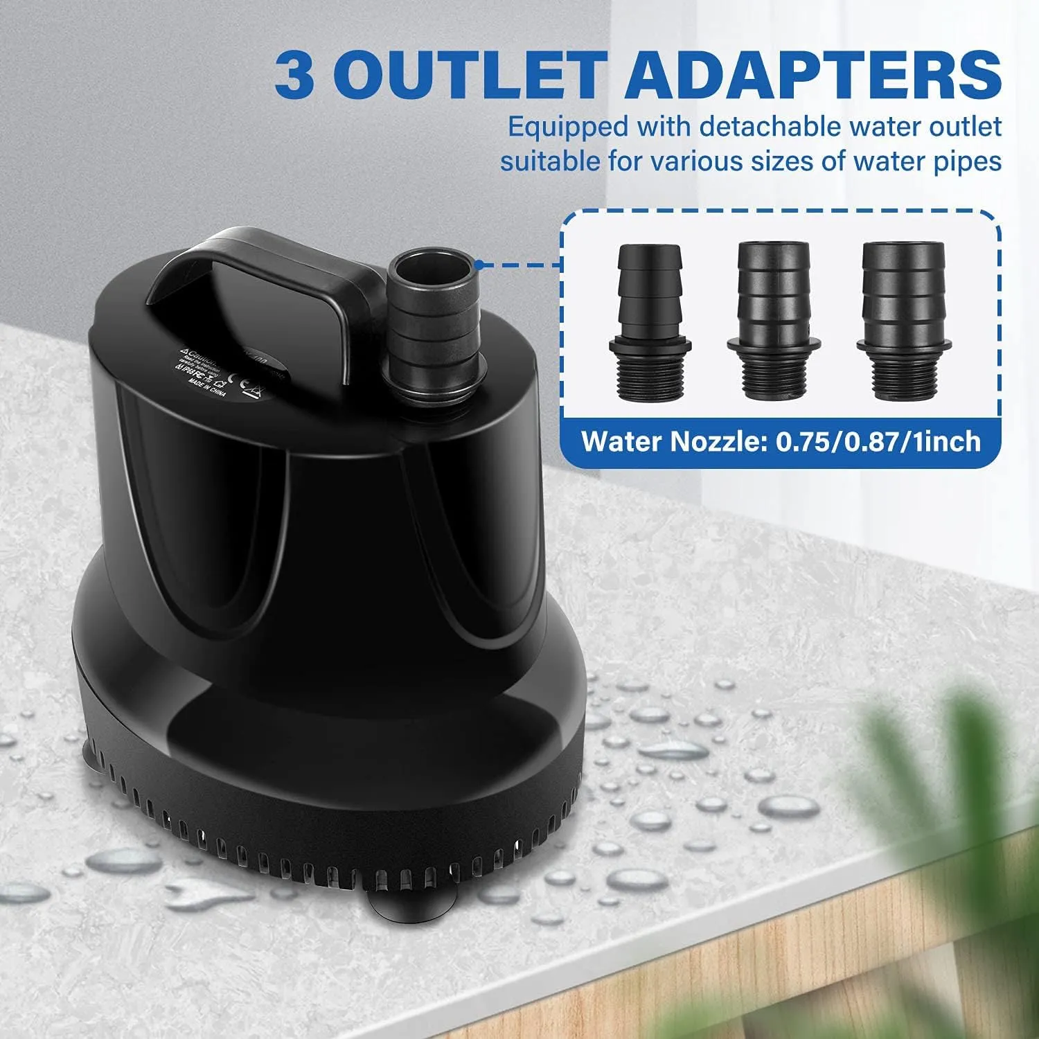1056GPH Submersible Water Fountain Pump, (4000L/H, 85W) Quick Water Change Aquar