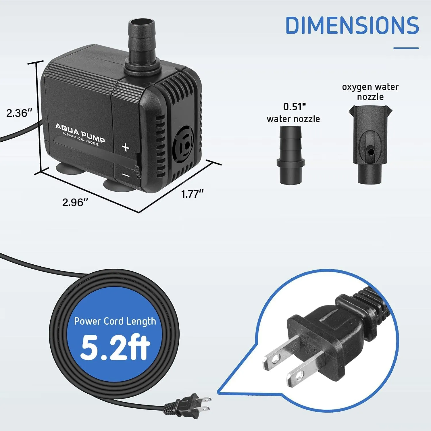 1056GPH Submersible Water Fountain Pump, (4000L/H, 85W) Quick Water Change Aquar