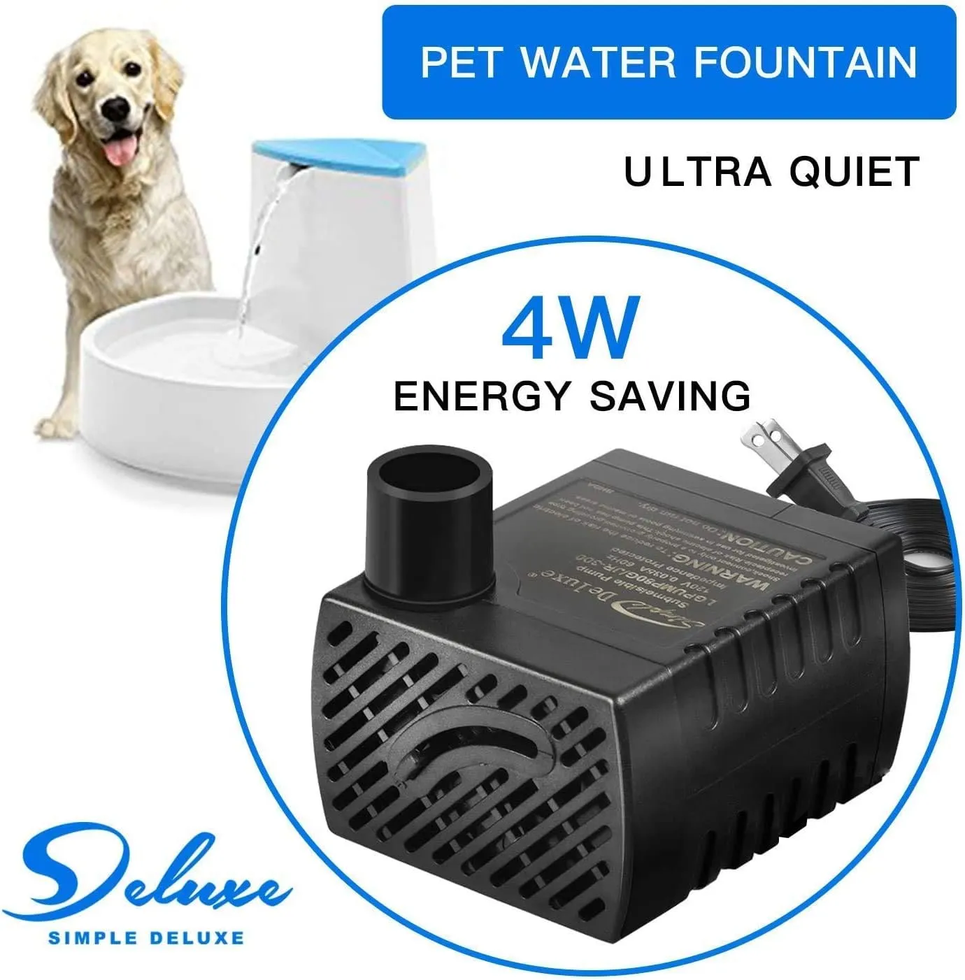 1056GPH Submersible Water Fountain Pump, (4000L/H, 85W) Quick Water Change Aquar