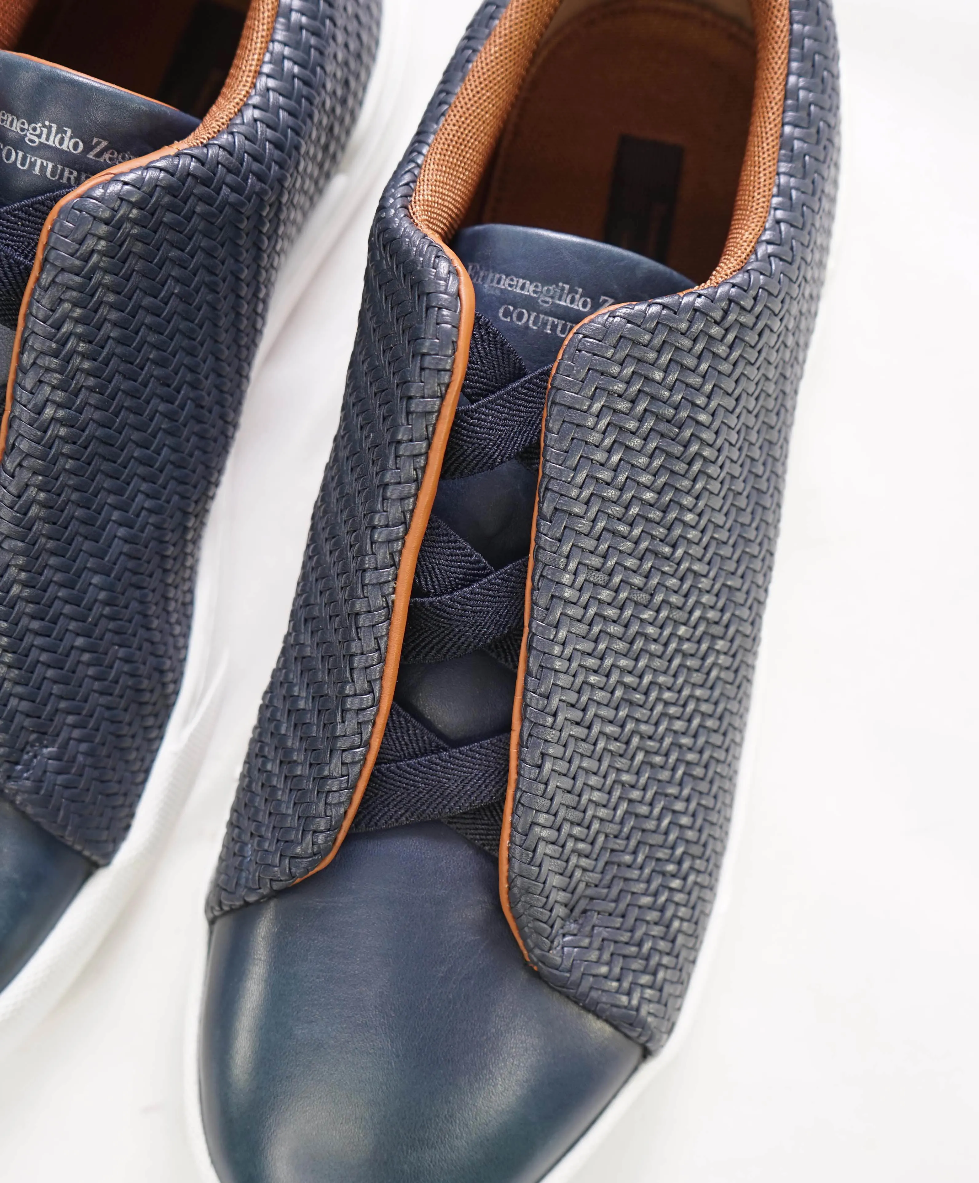 $1,195 ERMENEGILDO ZEGNA - COUTURE "Triple Stitch" Woven Sneakers - 10US (43 EU)