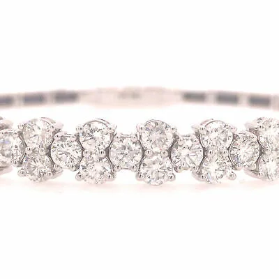 14K Flexible Diamond Bangle White Gold