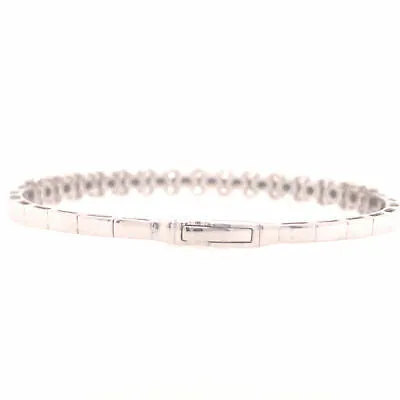 14K Flexible Diamond Bangle White Gold