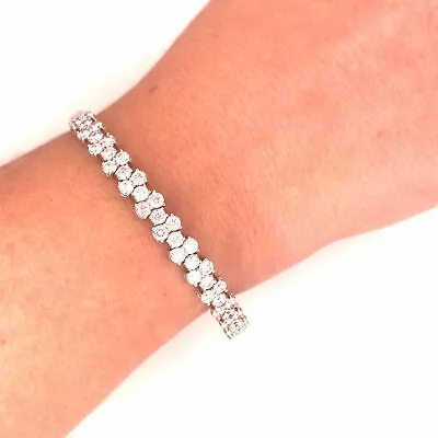 14K Flexible Diamond Bangle White Gold