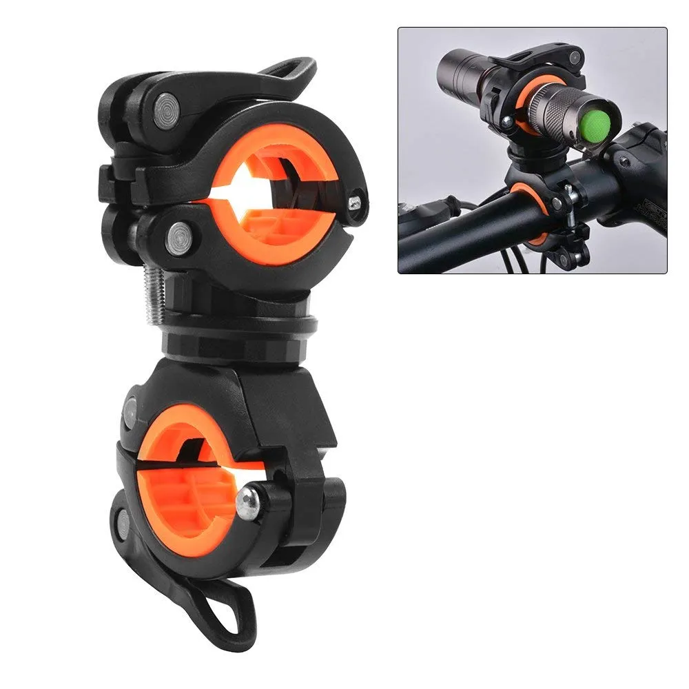 360° Flashlight Bike Clip & Durable Clamp Mount Holder