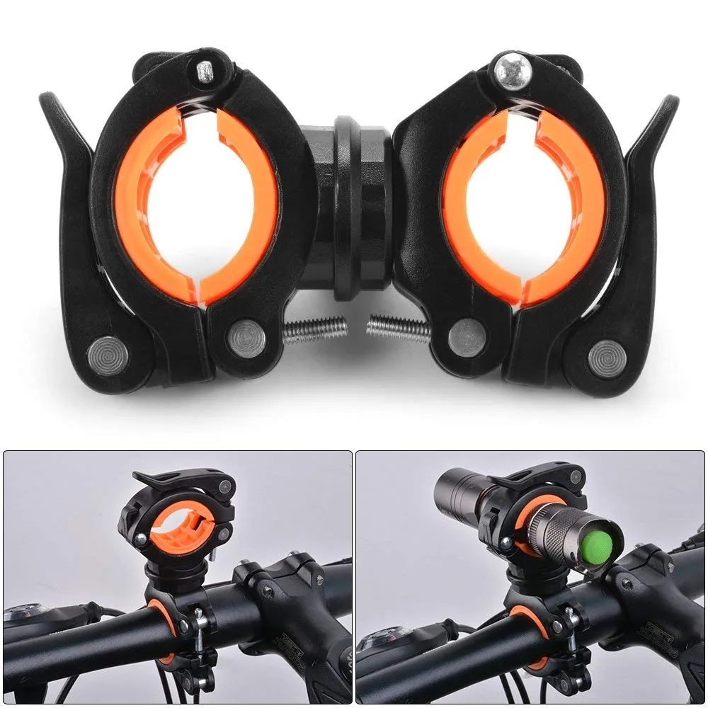 360° Flashlight Bike Clip & Durable Clamp Mount Holder