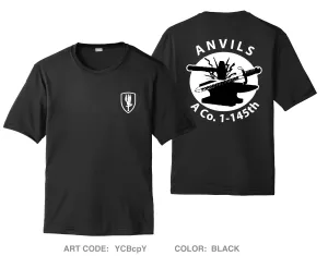 A CO. "Anvils", 1-145th Hi-Tech Performance Unisex SS Tee - YCBcpY