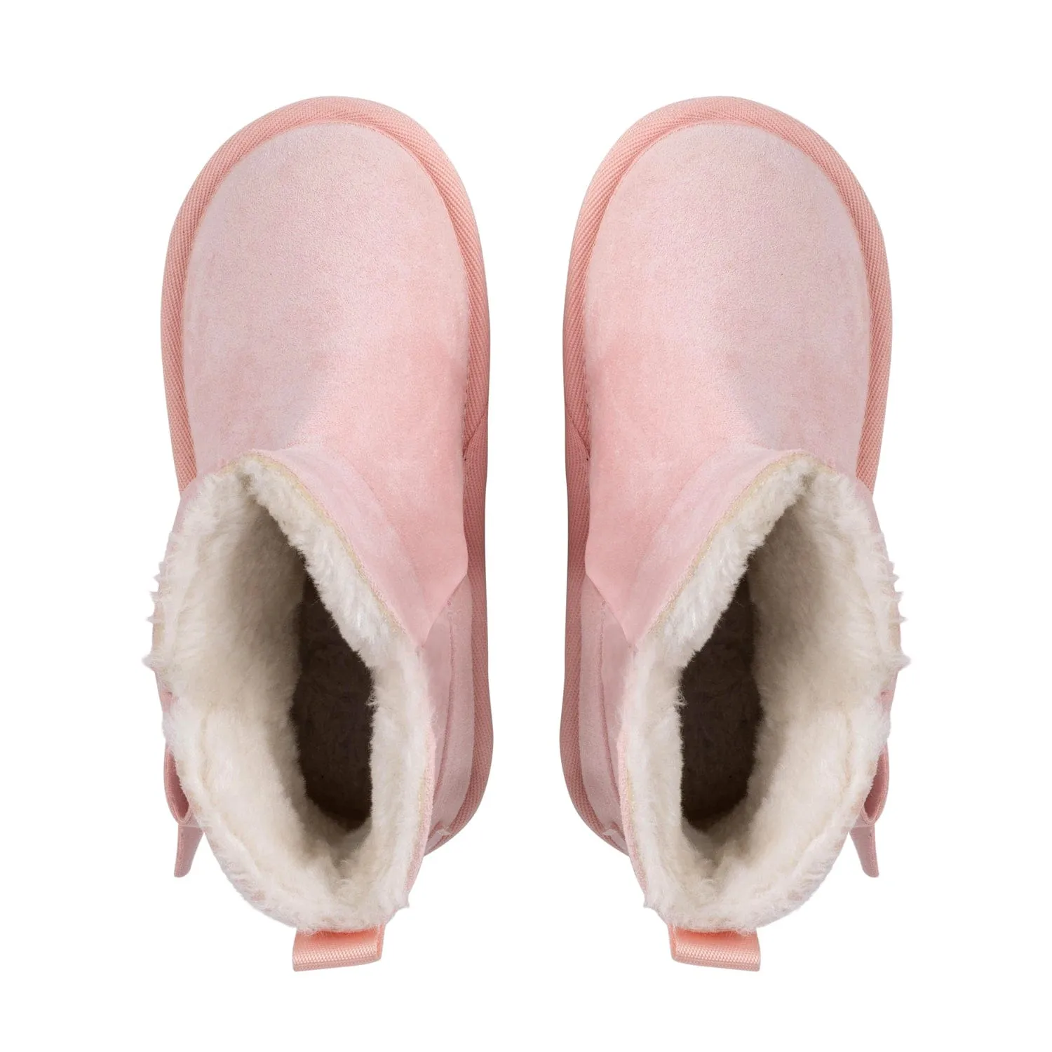 A DEE - Abstract Teddy Bowitiful Bow Ugg Boot - Baby Pink