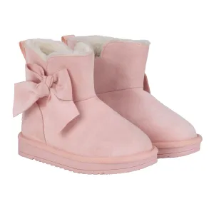 A DEE - Abstract Teddy Bowitiful Bow Ugg Boot - Baby Pink