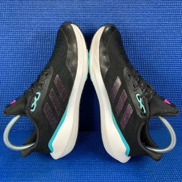 ADIDAS EQ21 RUN Kids-Girls Size 4.5 Black White Running Shoes H01872