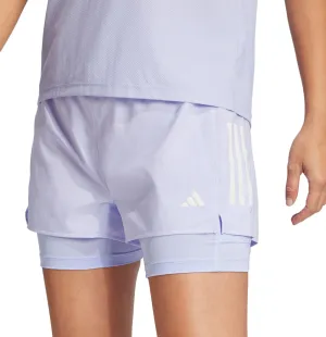 adidas Own The Run ClimaCool 2 In 1 Womens Running Shorts - Purple