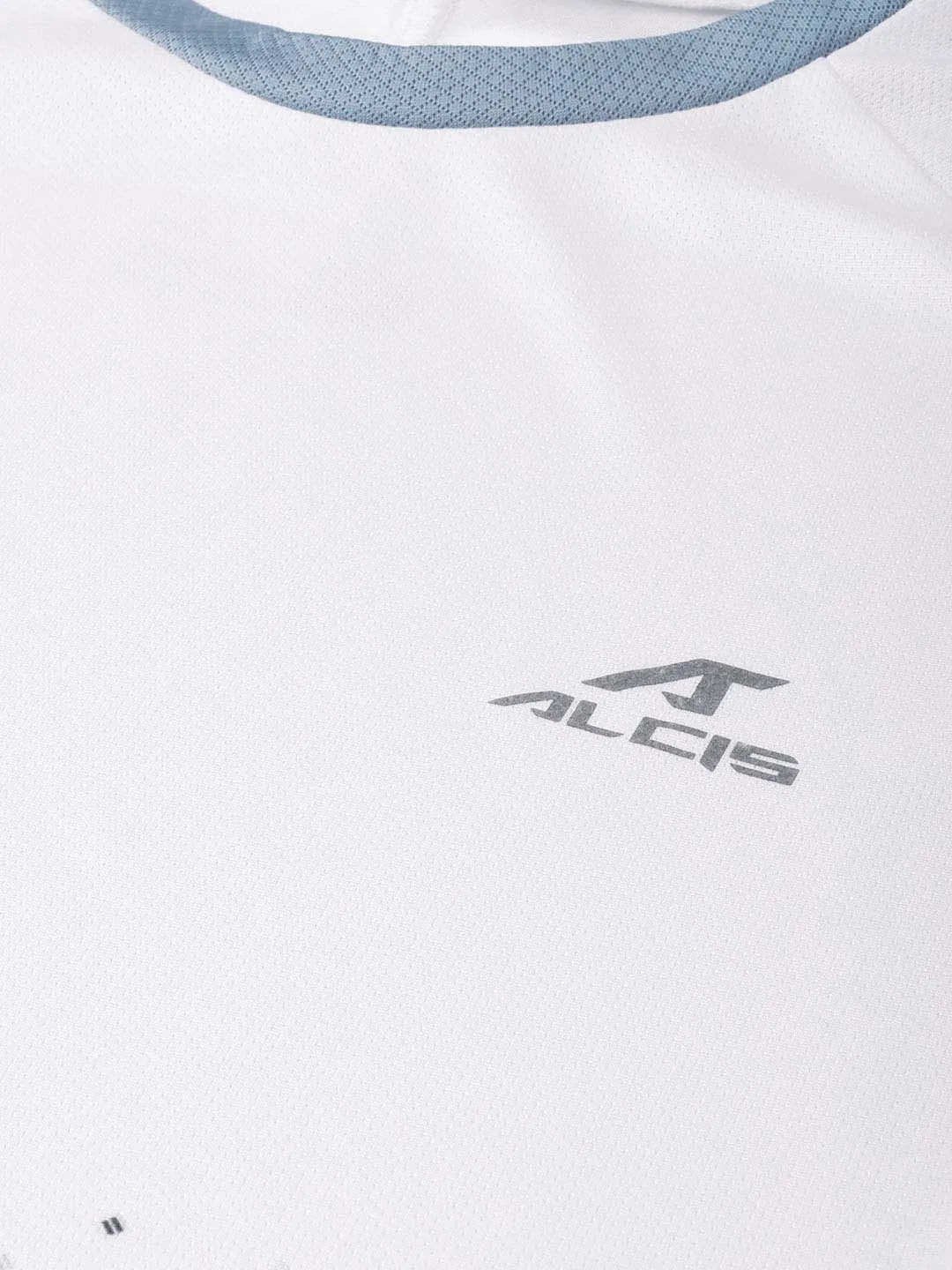Alcis Men White Grey Printed Round Neck Training T-shirt