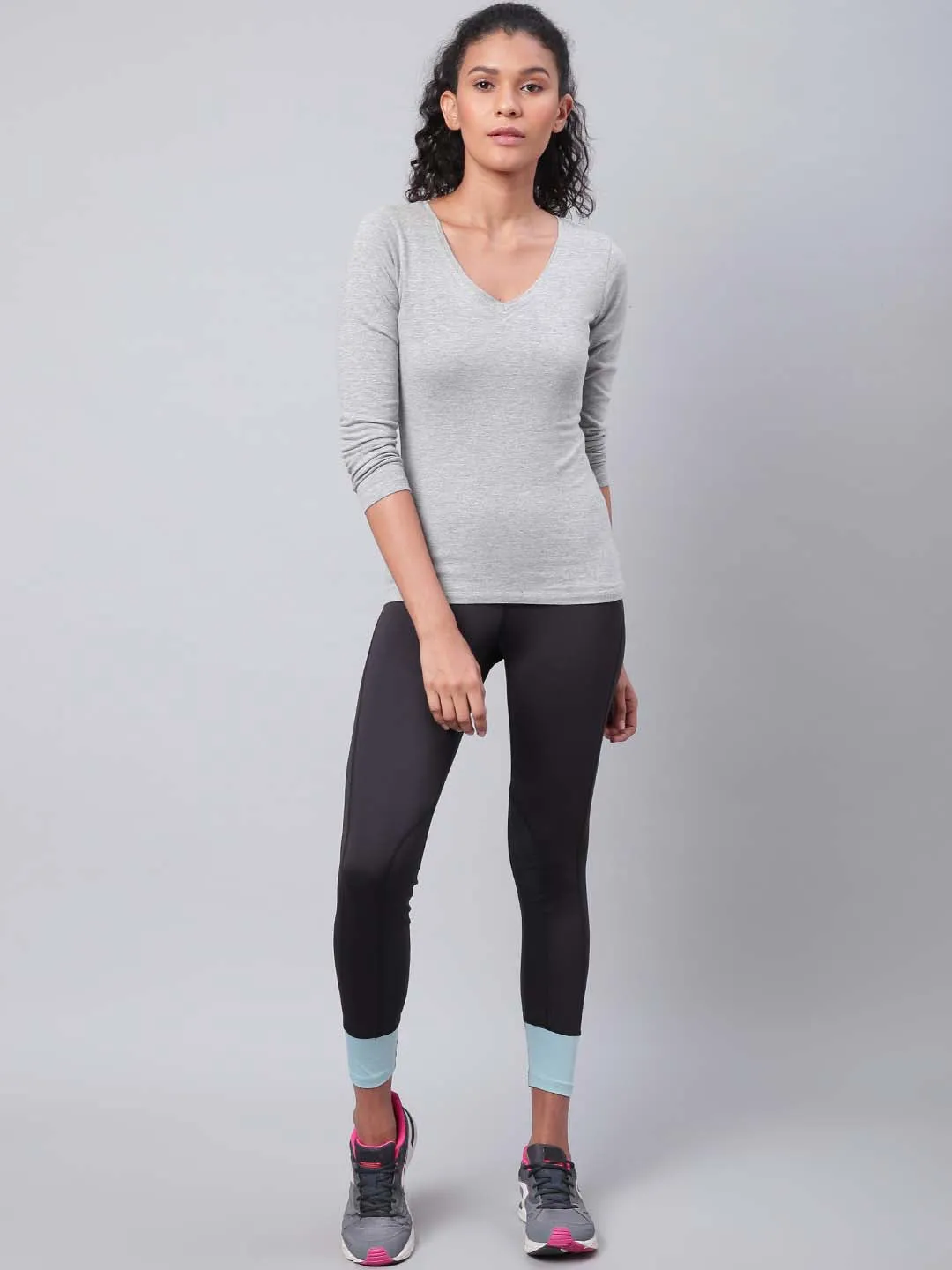 Alcis Women Black Solid Training Tights