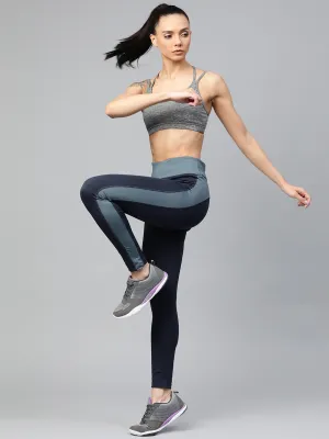 Alcis Women Navy Blue Solid Training Tights