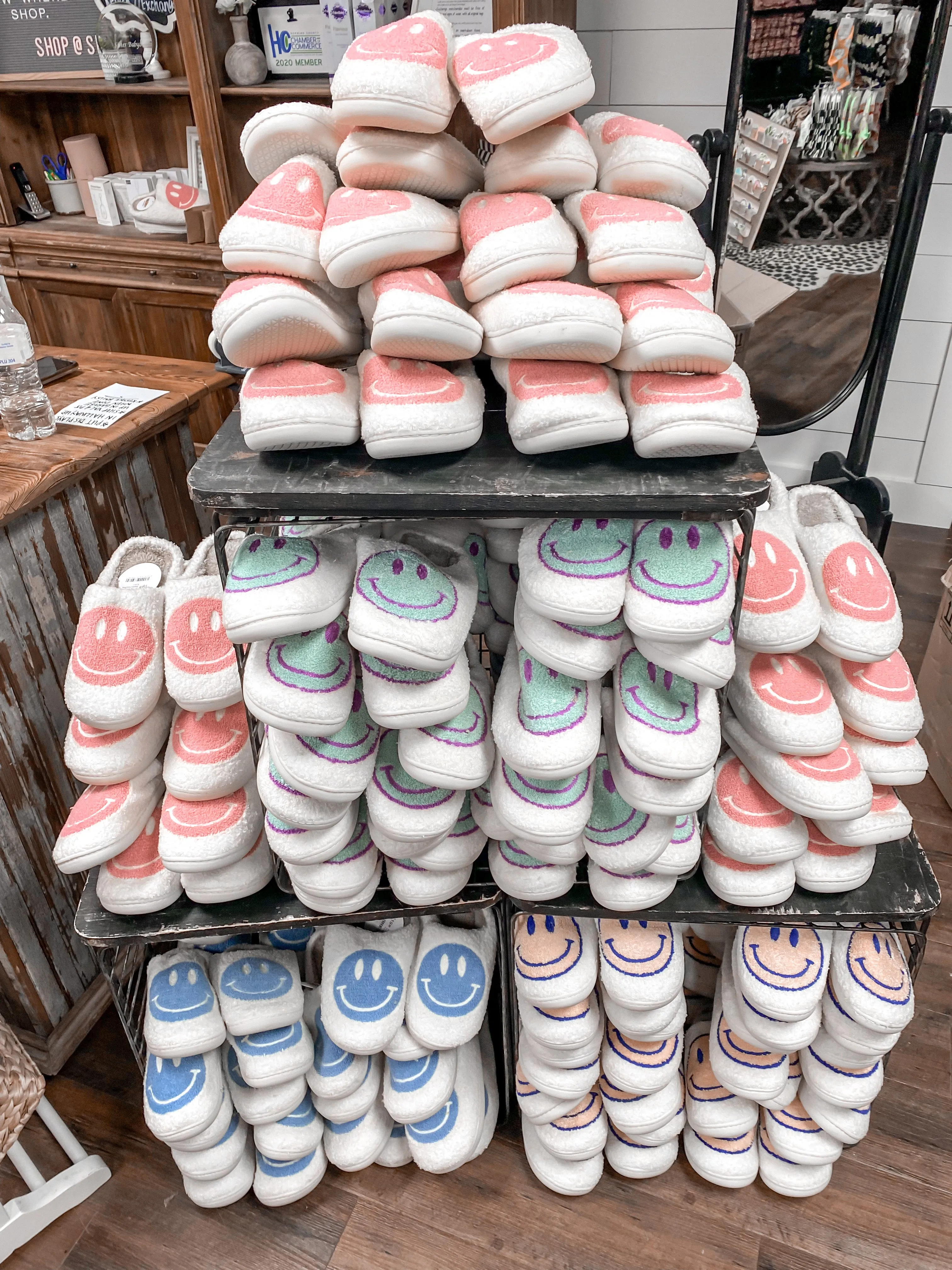 All The Rave Smiley Slippers