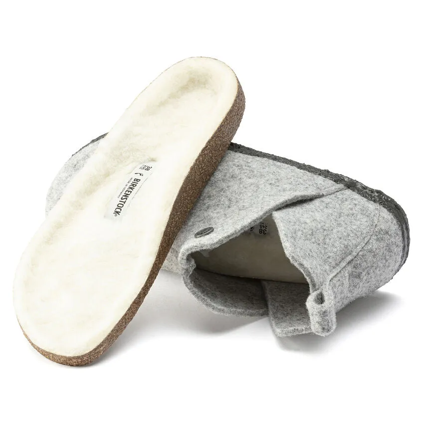 Andermatt - Light Grey Wool Felt Shearling||Andermatt - Feutre de laine et fourrure gris pâle