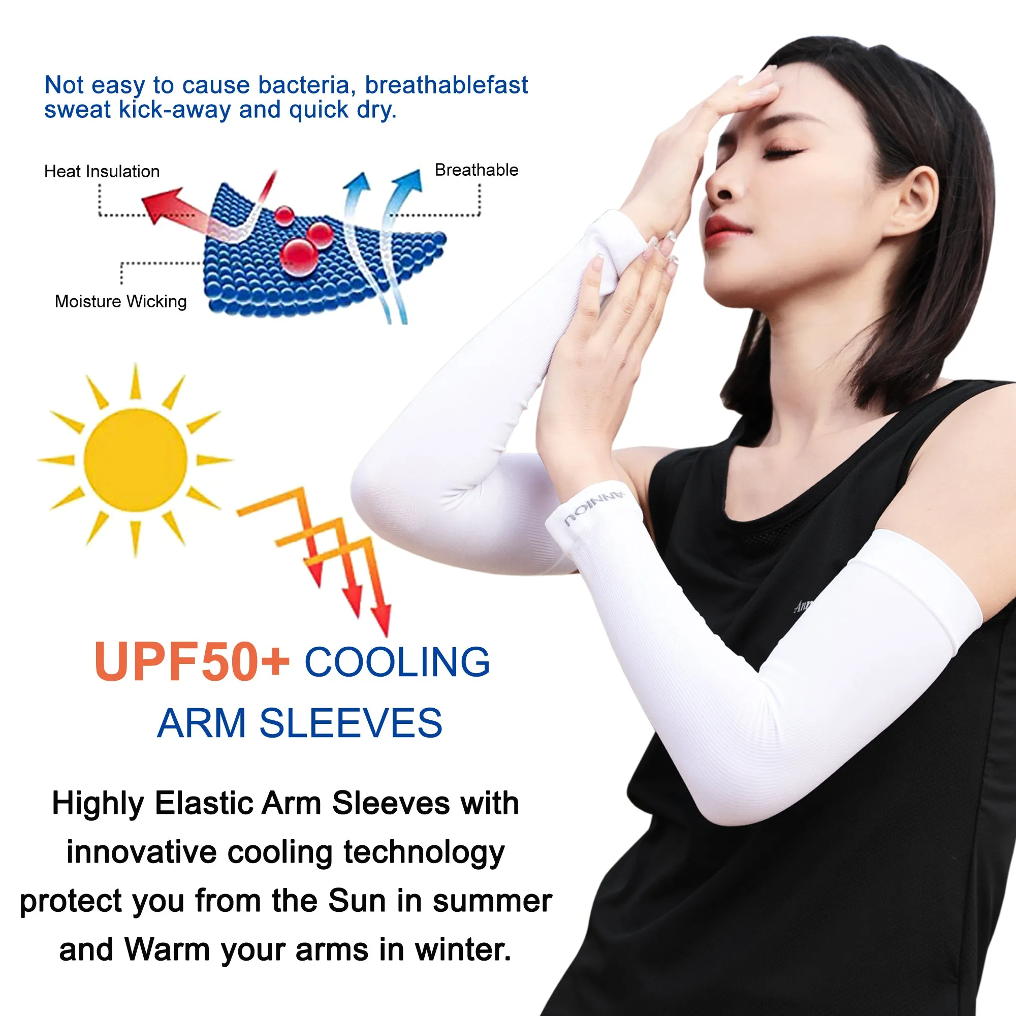 Anniou Women's UV Protection Cooling Arm Sleeves