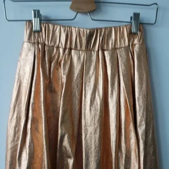 Anthropologie Moulinette Soeurs Copper Metallic Skirt size XS NEW!!!