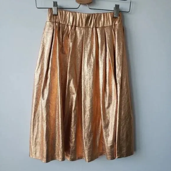 Anthropologie Moulinette Soeurs Copper Metallic Skirt size XS NEW!!!