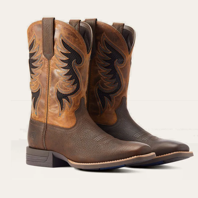 Ariat® Men's "Cowpuncher VentTEK" Western Boots - Dark Brown