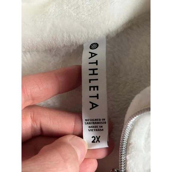Athleta Cream Recover Cozy Karma Full Zip size 2XL