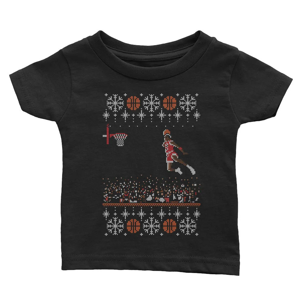 Baby-Size "1988 Jordan Dunk Contest Ugly Sweater" Unisex Infant Short-Sleeve Tee