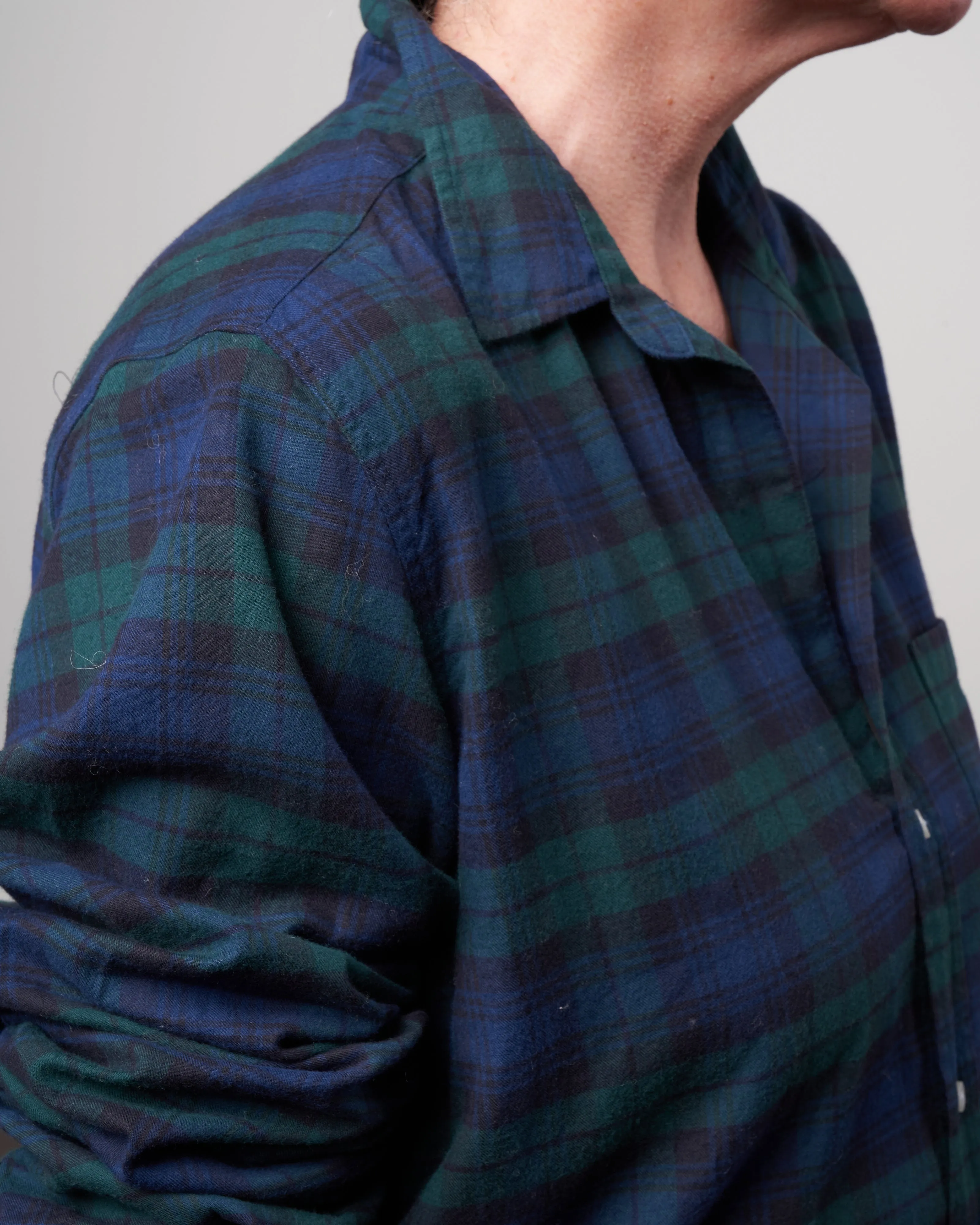 barry woven button up - green, navy, black plaid