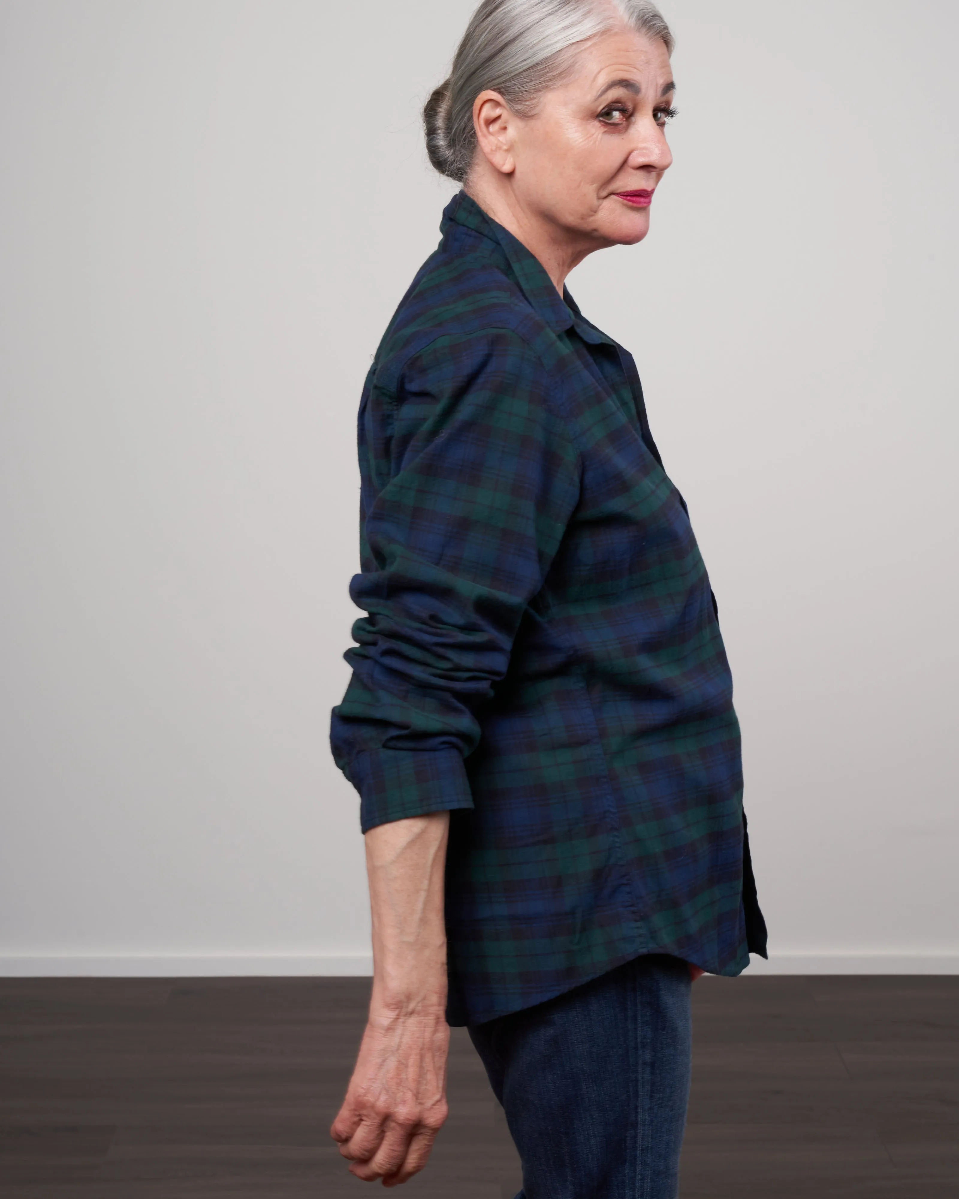 barry woven button up - green, navy, black plaid