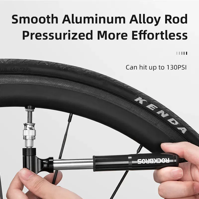 Bicycle Pump 130PSI  Air Pump Aluminum Alloy Portable Drop-proof Bike Ultralight Hand Pump MTB Mountain Bike Pump