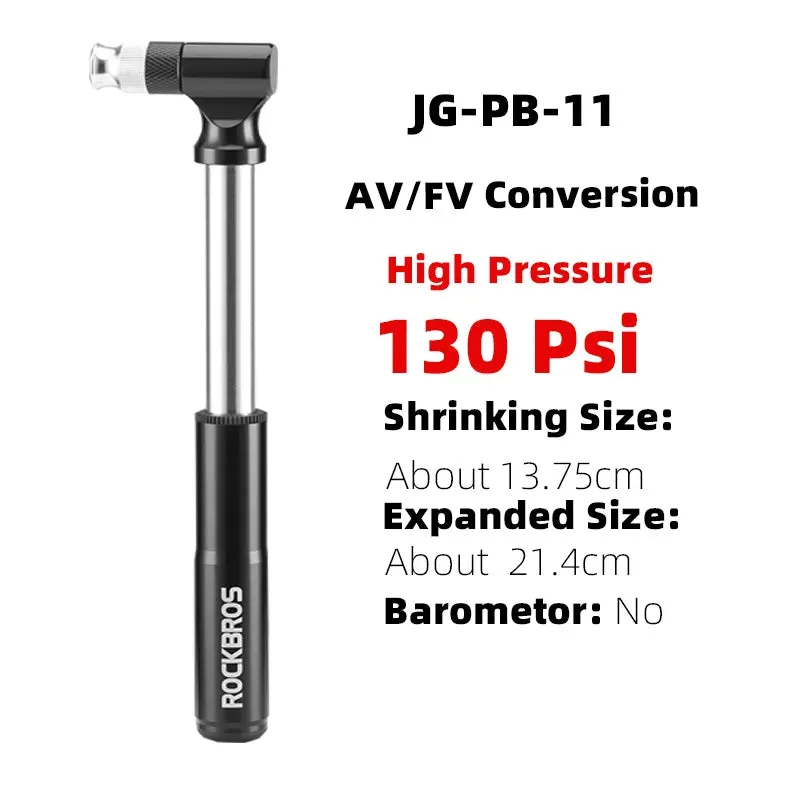 Bicycle Pump 130PSI  Air Pump Aluminum Alloy Portable Drop-proof Bike Ultralight Hand Pump MTB Mountain Bike Pump