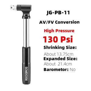 Bicycle Pump 130PSI  Air Pump Aluminum Alloy Portable Drop-proof Bike Ultralight Hand Pump MTB Mountain Bike Pump