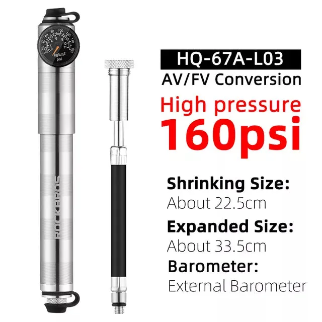Bicycle Pump 130PSI  Air Pump Aluminum Alloy Portable Drop-proof Bike Ultralight Hand Pump MTB Mountain Bike Pump