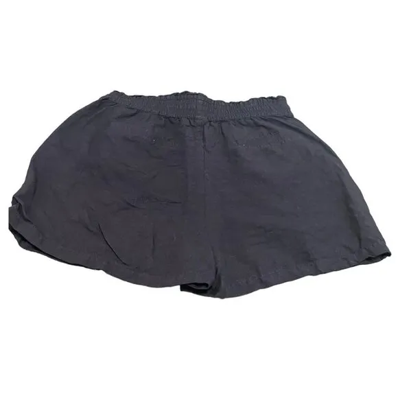 Blank NYC Black Linen Drawstring Shorts Size Small