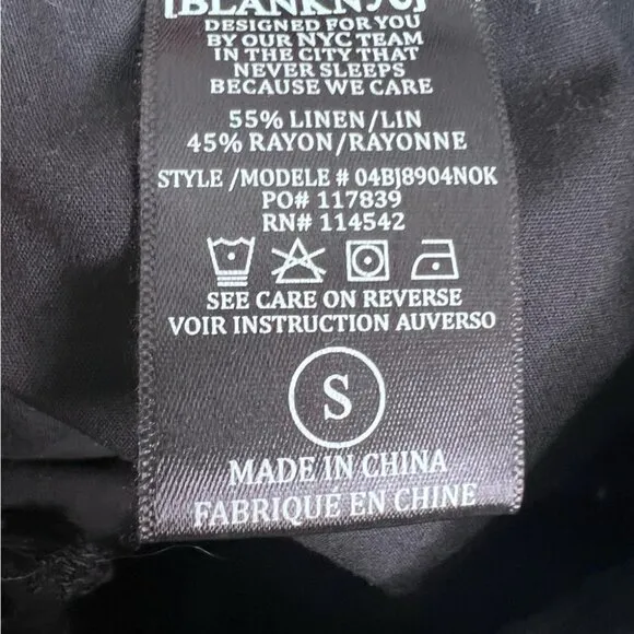 Blank NYC Black Linen Drawstring Shorts Size Small
