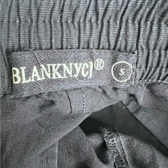 Blank NYC Black Linen Drawstring Shorts Size Small