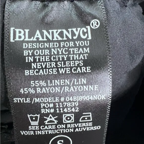 Blank NYC Black Linen Drawstring Shorts Size Small