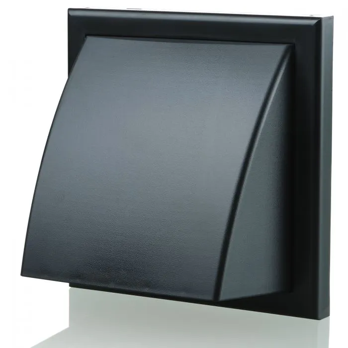 Blauberg DK-150-PVC-BLK Ventilation PVC Flexible Duct Cowled Wall Kit 6" 150mm Black