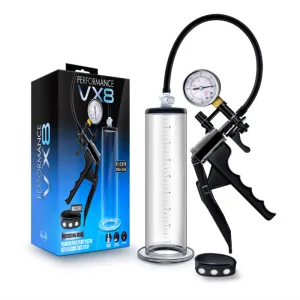 Blush Performance VX8 Premium Penis Pump System with Silicone Cock Strap Clear | Penis Enlarger