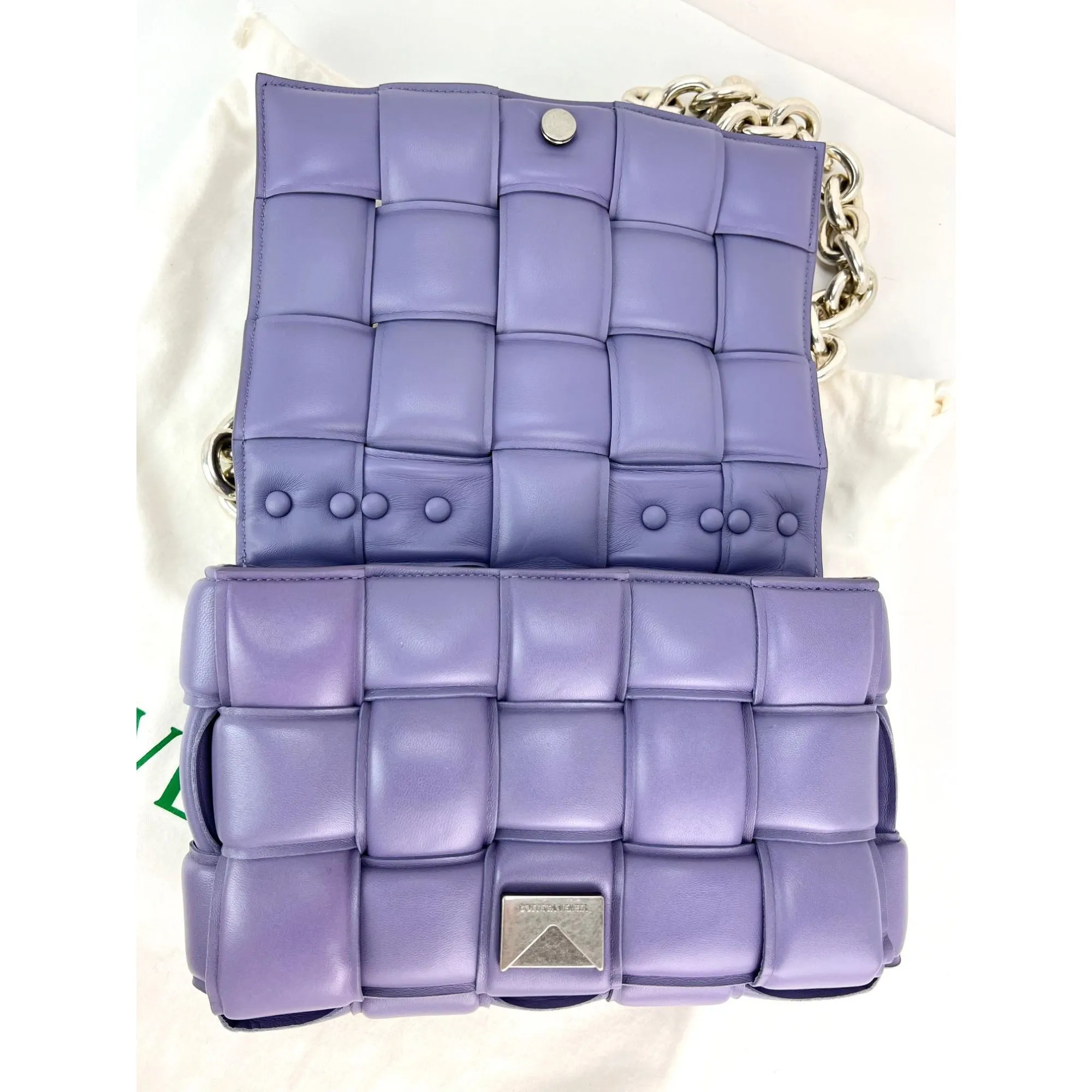Bottega Veneta Padded Chain Cassette Purple Hand Shoulder Bag
