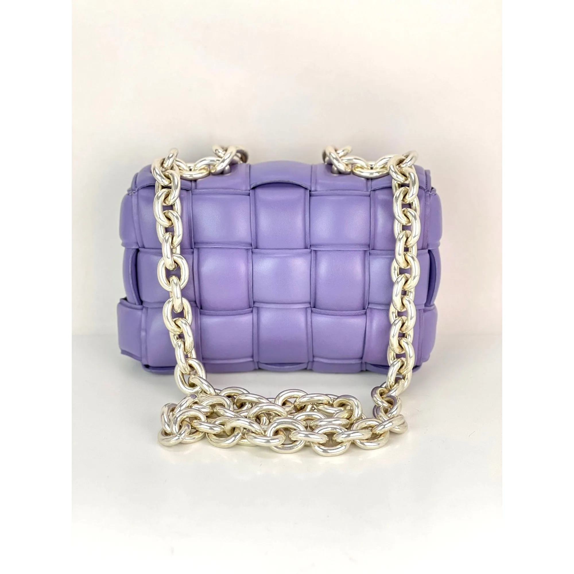 Bottega Veneta Padded Chain Cassette Purple Hand Shoulder Bag