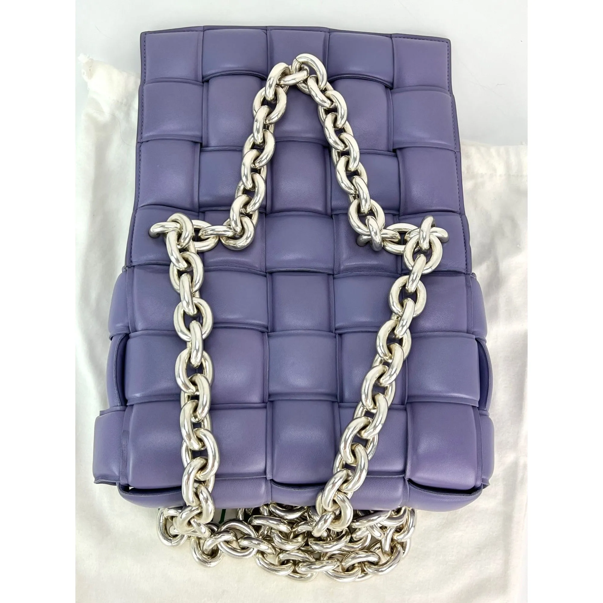 Bottega Veneta Padded Chain Cassette Purple Hand Shoulder Bag