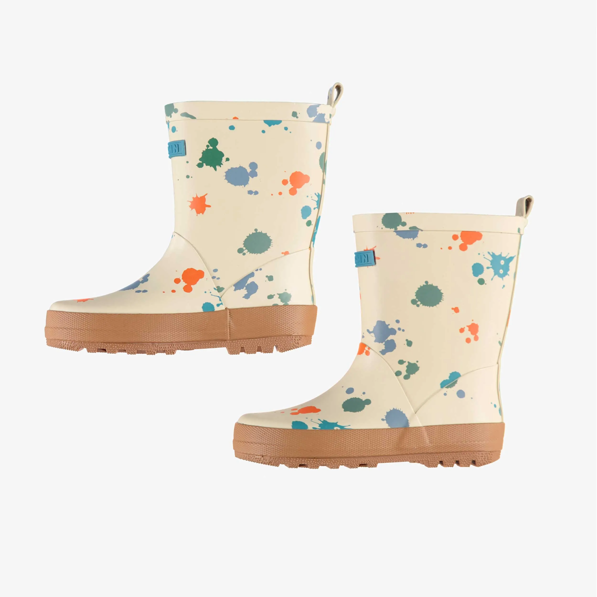 Bottes de pluie imperméables crème à motifs|| Cream waterproof rain boots with all over print