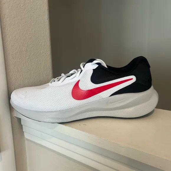 Brand New Nike REVOLUTION 7 Men's Photon Dust Fire Red Running Shoes Sz  12