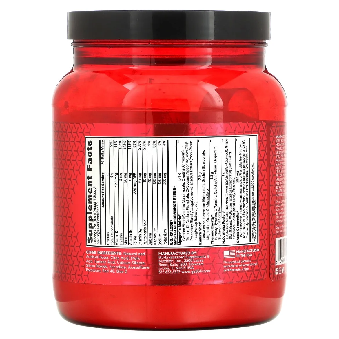 BSN, N.O.-Xplode Legendary Pre-Workout 1.22 lb (555 g) Grape Exp 3 July 2026