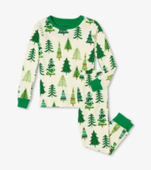 Christmas Trees Glow in the Dark Pajama Set