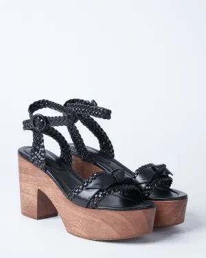 clarita woven clog 110 - black leather