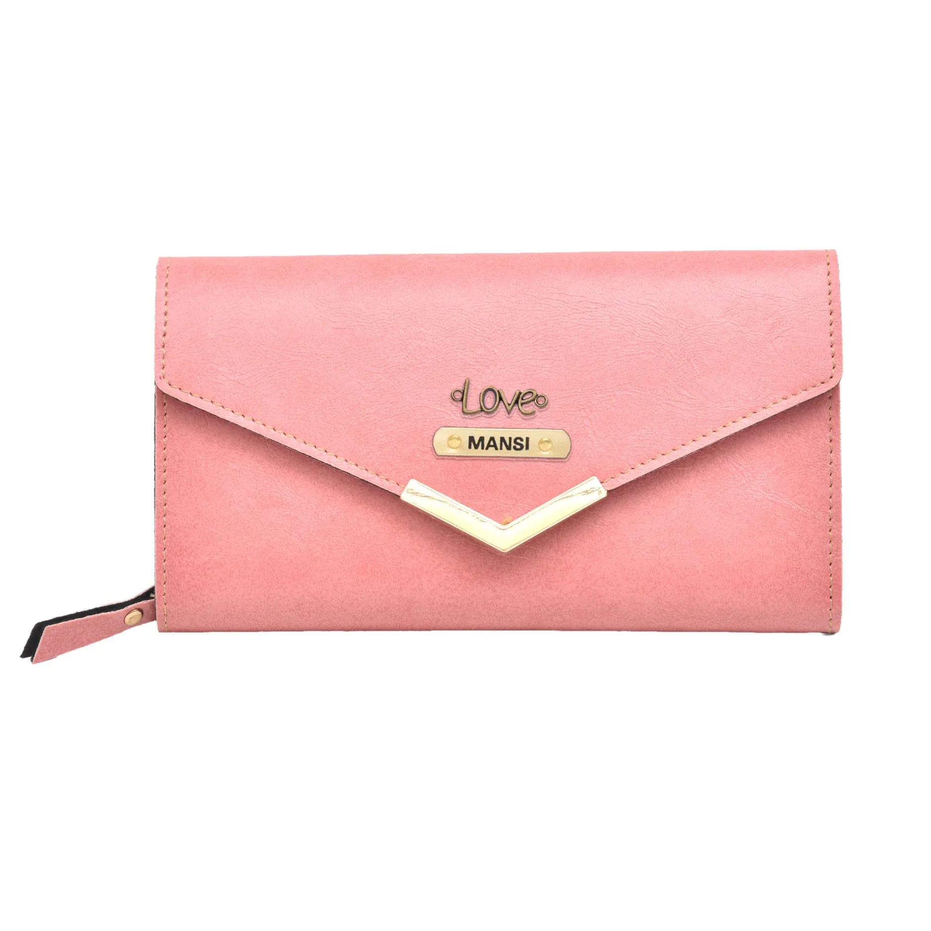 Classy Leather Customised Stylish Lady Wallet  (Peach)
