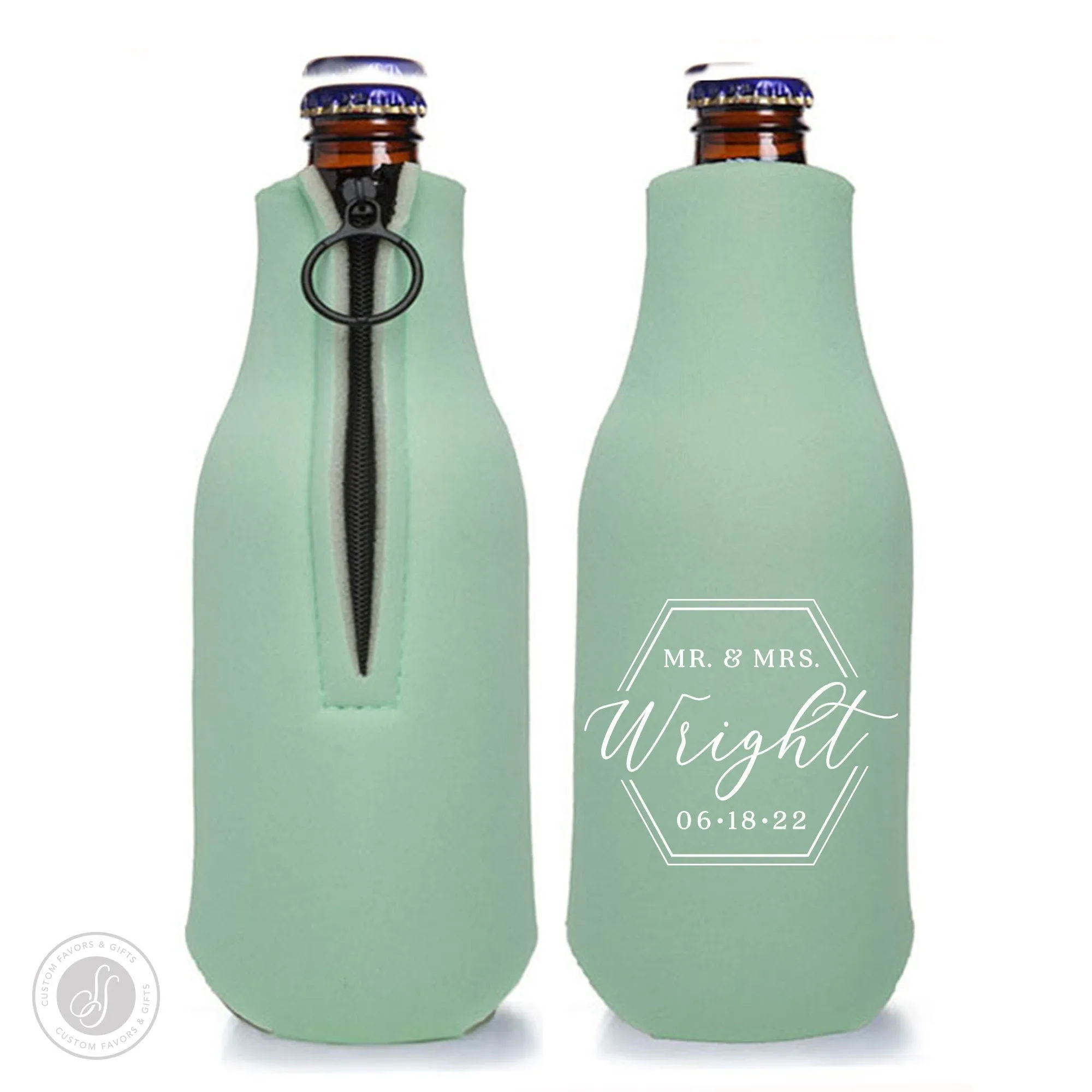 Collapsible Foam Zippered Bottle Cooler #195Z - To Have and To Hold