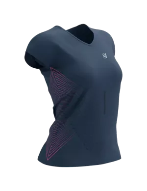Compressport Women's Performance SS Tshirt - Mood Indigo/Magenta