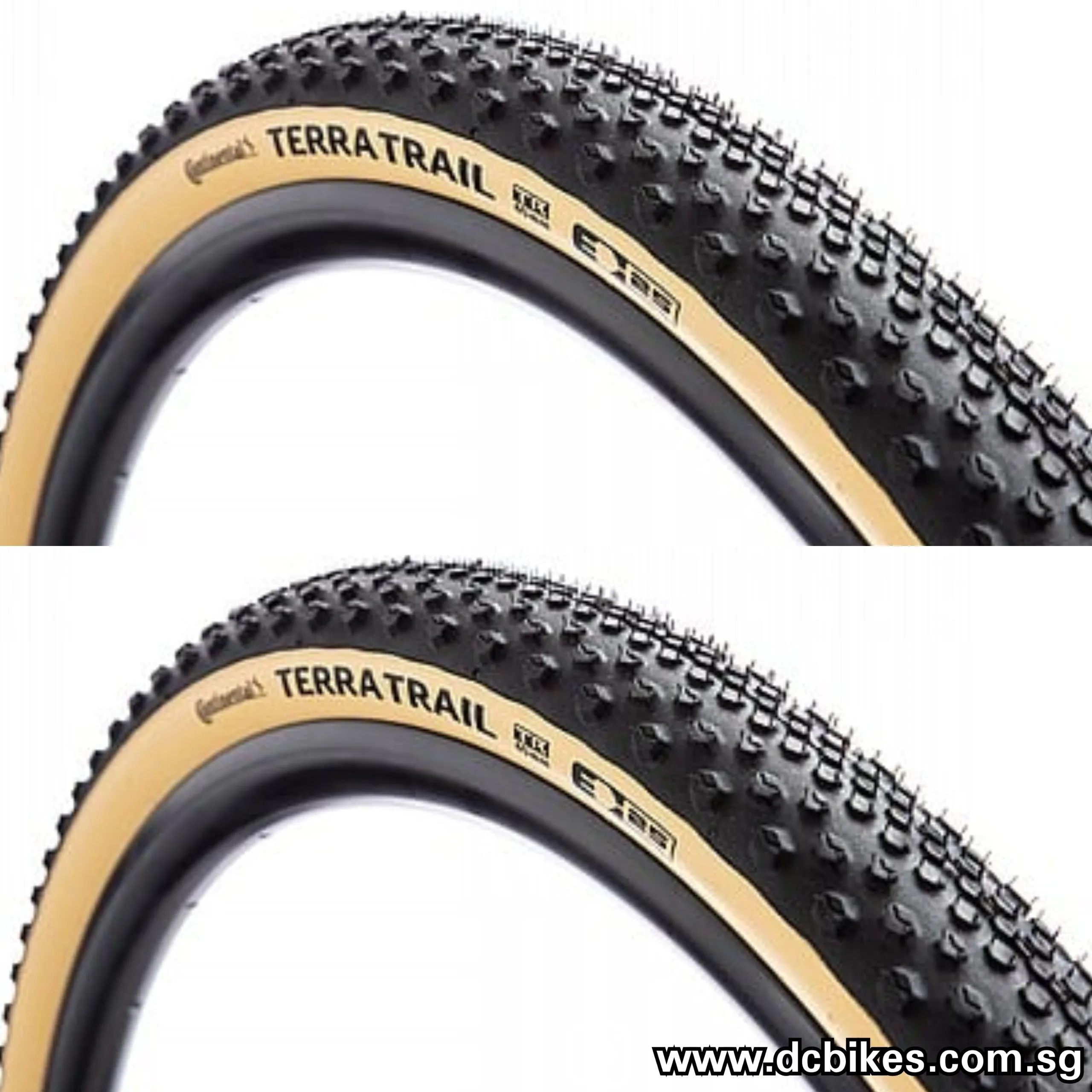 Continental 27.5 X 1.75 Terra Trail Black | Skinwall Creme Tubeless Gravel Folding Tyres (2 Tires) Etrto 47-584